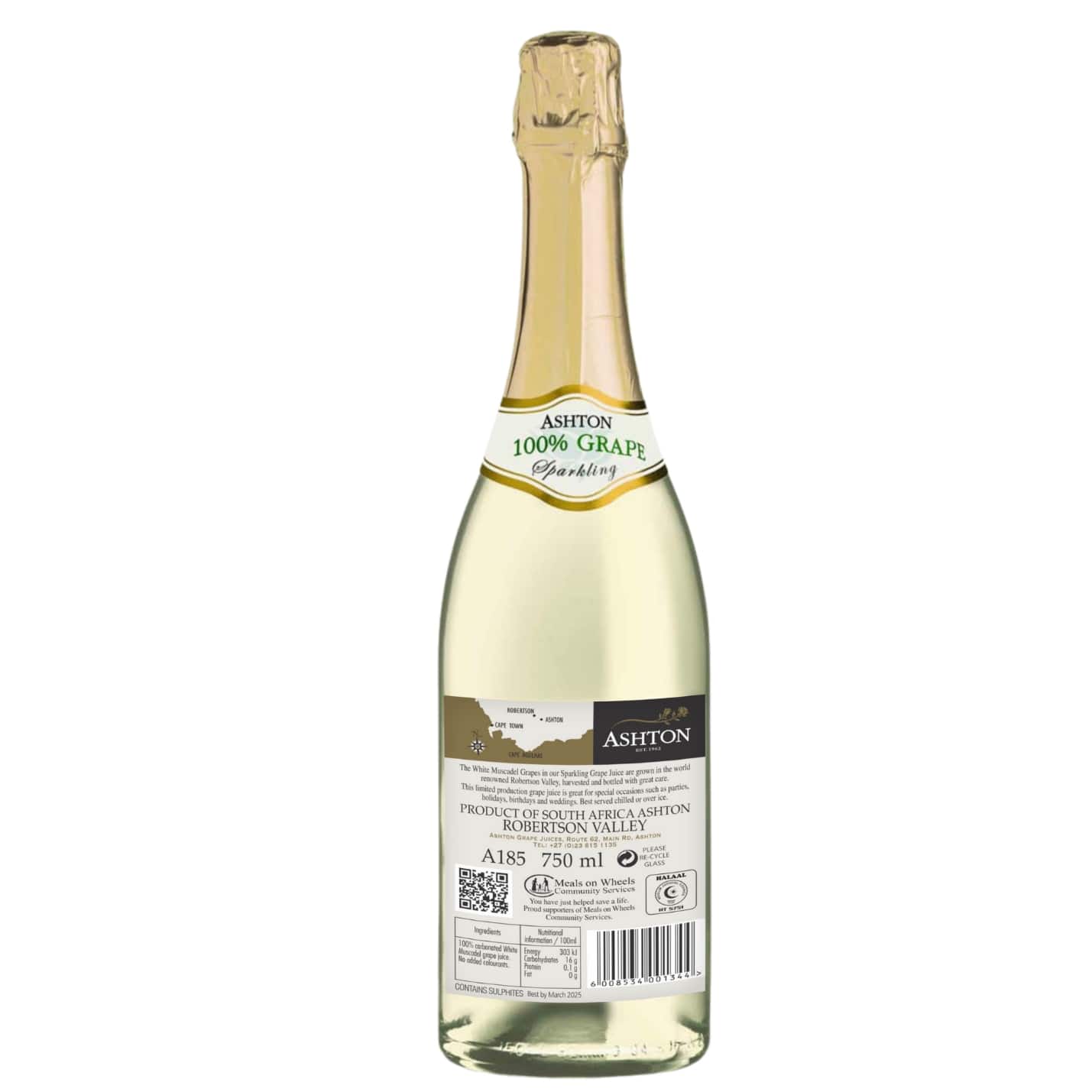 ASHTON Sparkling White Grape Juice - 750ml, Glass Bottle, Cork Closure-6 Bottles - Image 2
